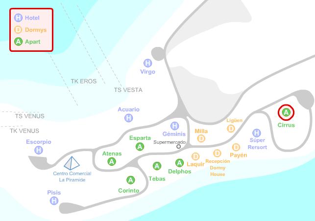 Mapa de ubicaci&oacute;n de Cirrus Aparts
